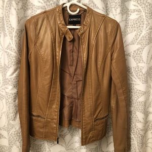 Brown faux leather jacket small